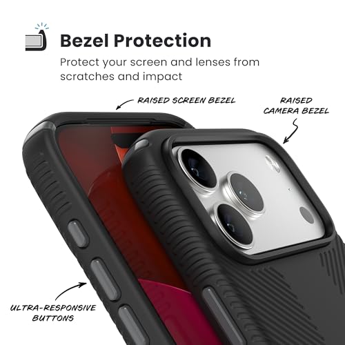 Image of Speck PRESIDIO2 Grip for iPhone 17 Pro Max Case, Slim Protective Case, Black /Slate Grey /White