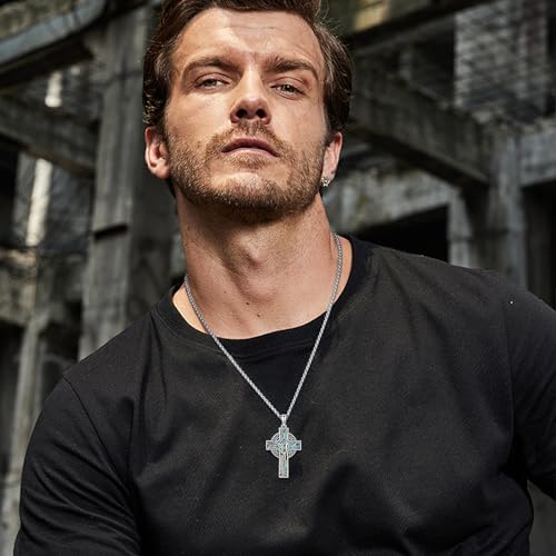 Cross Necklace 925 Sterling Silver Cross Pendant Crucifix Necklace Christian Jewelry Gifts for Men Women3