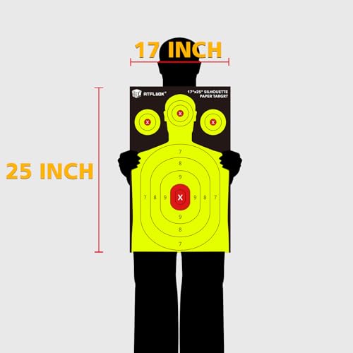 atflbox silhouette paper target for the range 17x25 inch high visibility target paper for indoor and outdoor shooting practice suitable for handgun pistol rifle airgun pellet bb gun