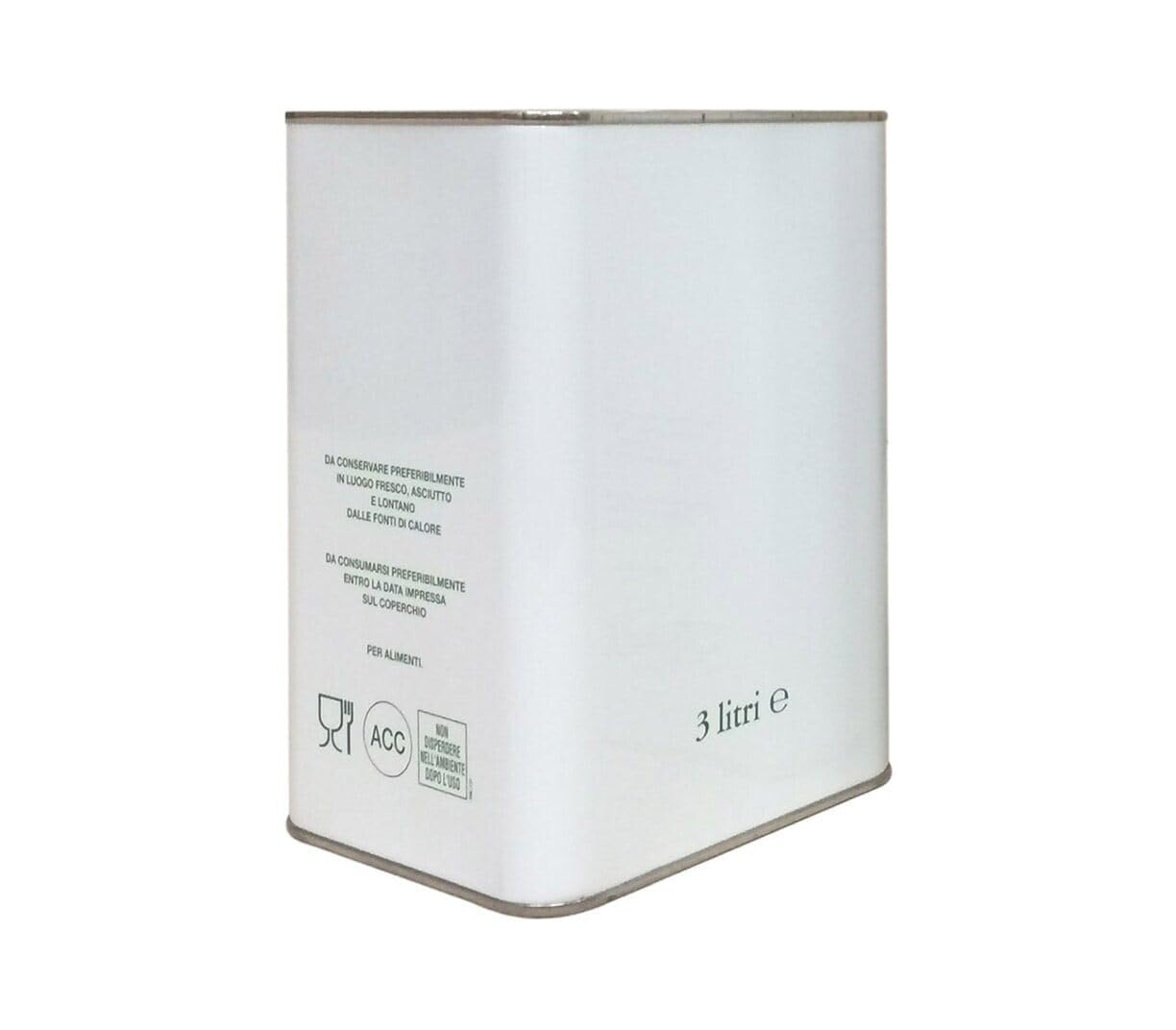 12 Latte Lattina Vuota Per Olio 3 Litri Bianca – Contenitore in Banda Stagnata Anonimo con Tappo di Sicurezza | Tanica Alimentare per Olio, Liquidi e Conservazione – LT 3