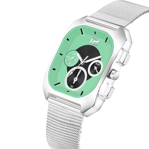 Image of Shocknshop Analog Square Dial Mesh Stainless Steel Strap Watch for Men and Boys -WCH186