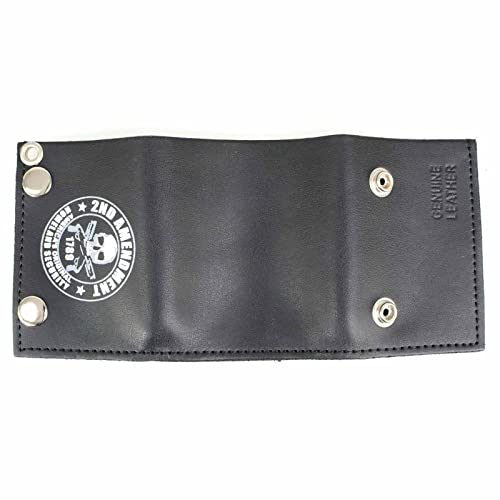 Image of Milwaukee Leather MLW7889 Men's 7.5 inch Black Premium Leather Soft Biker Wallet - Bi-Fold Anti-Theft Stainless Steel Chain