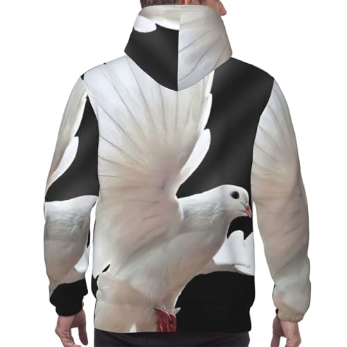 Sweat à capuche imprimé colombe en polyester résistant pour homme actif EdWal