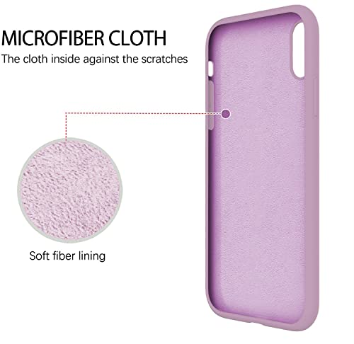 Image of VONZEE iPhone Xs max Cover Wireless Charging Support, Liquid Silicone Gel Rubber Shockproof Back Cover case Candy Phone Cases for iPhone Xs max (Lilac)