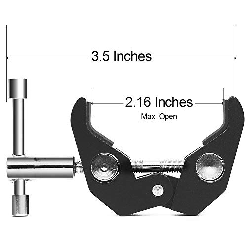 Slow Dolphin Camera Clamp Mount Monitor Mount Bracket Super Clamp W/1/4 And 3/8 Thread With Cool Double Ballhead Arm Adapter Bottom Clamp For For Dslr Camera/Field Monitor/Led (2 Pcs) #TOP5