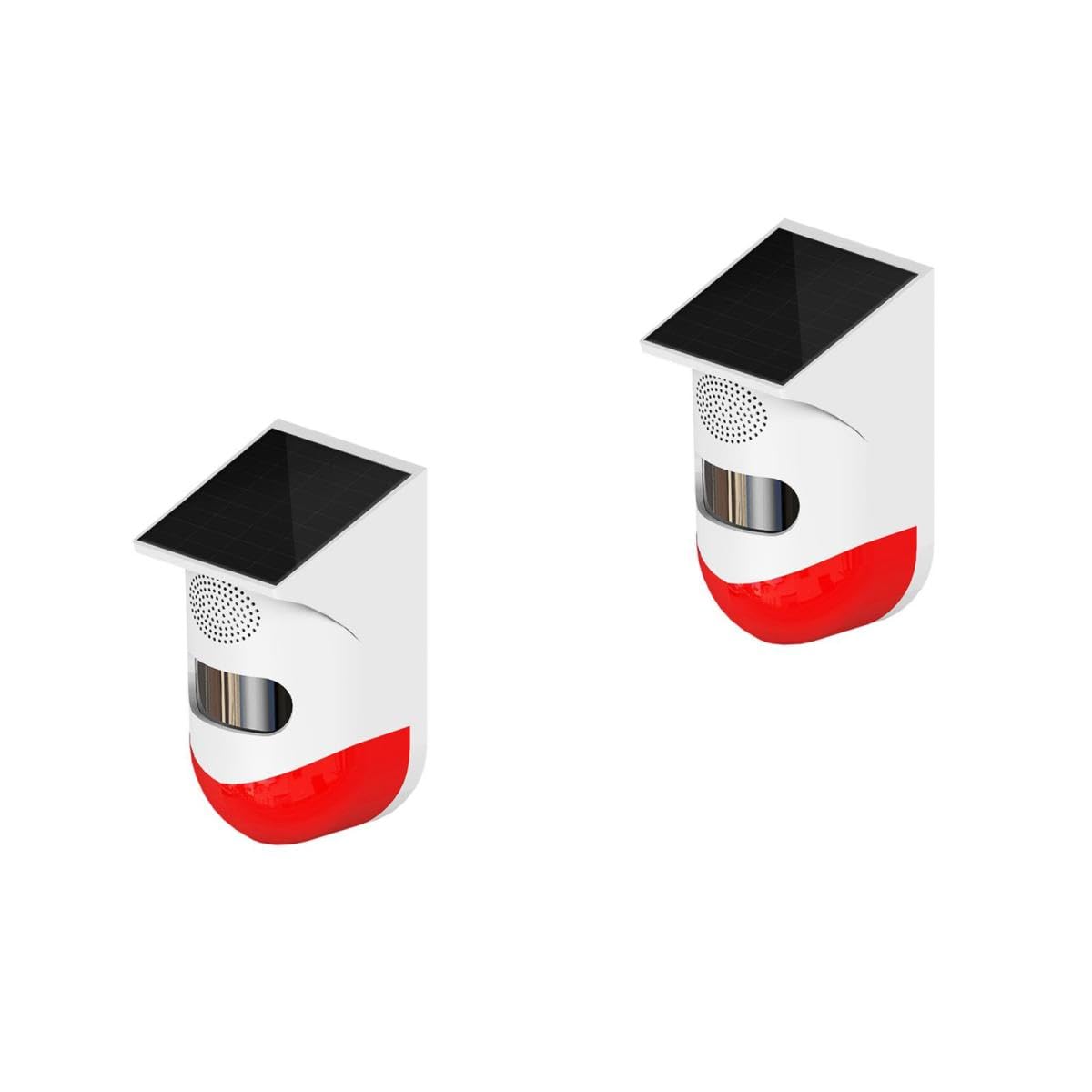 Tofficu 2 Piezas Detector de Movimiento Solar para Exterior Alarma de Seguridad Inalámbrica con Sensor Detección de Movimiento y Alarma de Vibración para Puertas y Color y Rojo