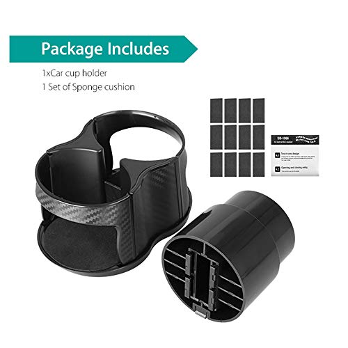 Zwbfu Porta-copos dois em um portátil de grande capacidade removível de fibra de carbono montado em