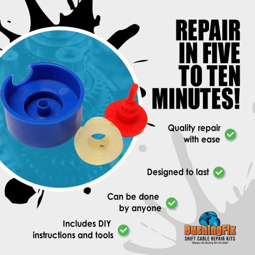 Bushingfix UP1KIT Transmission Shift Cable Bushing Repair Kit, Shifter Cable Kit Fits Ford, Chevy, Buick, And More, Automatic Transmission Shift Cable Replacement Bushing thumb #2