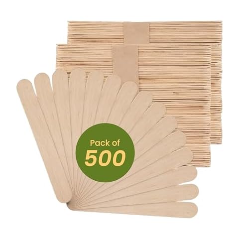 Perfect Stix Wooden Poplar Wood Craft Sticks. Jumbo Size, 6 x 3/4, Wood, Natural Poplar Wood, 500Ct. Multipurpose Craft, Popsicles, Waxing, Arts and Crafts. Cover