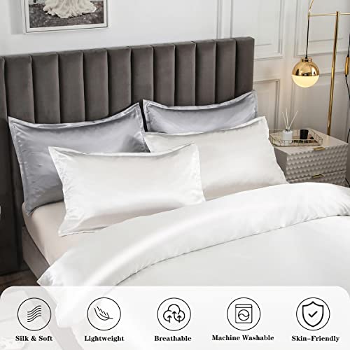 Morbuy Juego de Fundas de Edredón y Funda de Almohada Satin Satén Juego de Ropa de Cama 3 Piezas para Niños Juventud - imagen 3