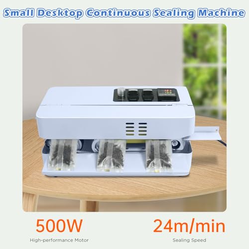 ZHONGMIN Automatic Continuous Bag Band Sealing Machine, Digital Temp Control, Adjustable Speed, Commercial Desktop Heat Sealer Machine for Plastic Bags Films Packaging (110V/60HZ)(FRC-510) by ZHONGMIN - Used condition - Image 8