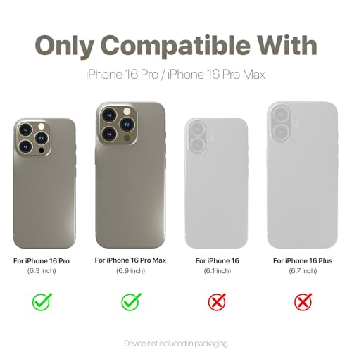 Image of GRIPP 3in1 Focal Camera Lens Protector for iPhone 16 Pro, iPhone 16 Pro Max / 17 Pro / 17 Pro Max / 15 Pro / 15 Pro Max, Aluminium Alloy Ring, Ultra-Clear HD Glass, Easy Install - Natural Titanium