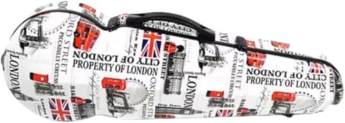 MengYiYo ビオラケース 炭素繊維 ビオラケース 15-16.5インチ カーボンファイバー 軽量 ビオラケース ハードケース ダブルショルダーストラップ付き 温度計内蔵 ユニバーサルビオラケース 耐圧性 耐摩耗性 耐湿性 航空輸送も可能 (スタイル8