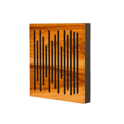 Image of Timber Acoustics Abfuser Mini Acoustic Panel | Diffusion & Absorption | Reduces Echo | For Studios, Home Theatres & Living Spaces | 1ft x 1ft x 2in (Wave, Set of 4)