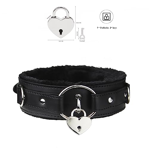 Leather choker Collar with Lock Adjustable Size for women2