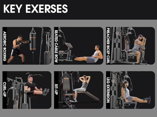 Image of SincMill Home Gym Multifunctional Full Body Workout Equipment for Home Exercise Fitness