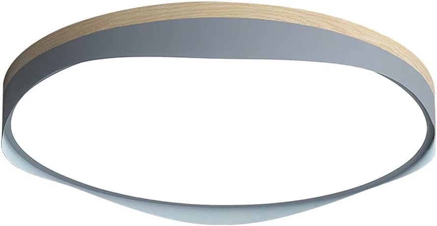 Plafonnier LED pour chambre et cuisine luminaire rond 6500K gris