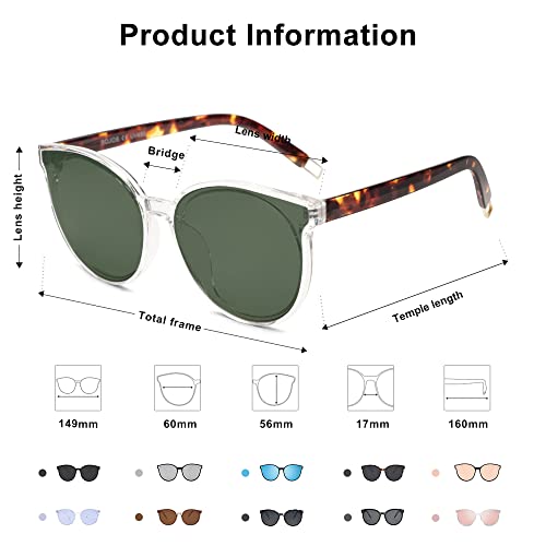 SOJOS Fashion Round Sunglasses for Women Men Oversized Vintage Shades SJ2057
