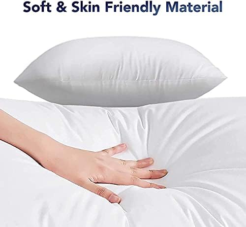 Palloh Cushions Pads for Sofa 2 Pcs, 45 x 45 Cushion Inserts 18'' x 18'', Polypropylene Blend Cover, Hypoallergenic Hollowfibre Cushion Pads 45cm x 45cm, White Square Cushion Fillers
