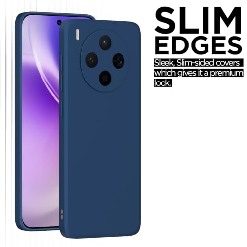 Image of Outlouders Back Cover for Vivo X300 5G | Camera Protection | Durable Soft Matte Silicone Bumper Case (Blue)