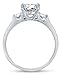 Size 6 - Solid 925 Sterling Silver CZ Cubic Zirconia 3 Three Stone Engagement Ring - Princess Cut Solitaire with Round Side Stones (1.75cttw., 1.5ct. Center) - With Elegant Velvet Ring Box