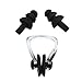 HOMEJU 7 Sets Waterproof Soft and Flexible Silicone Swimming Earplugs and Nose Clip - for Swimming, Sleeping, Surfing, Showering - for Adults and Children