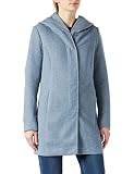 ONLY Damen Kurz-Mantel Sedona Jacke mit XL-Kapuze 15142911 blue fog melange M