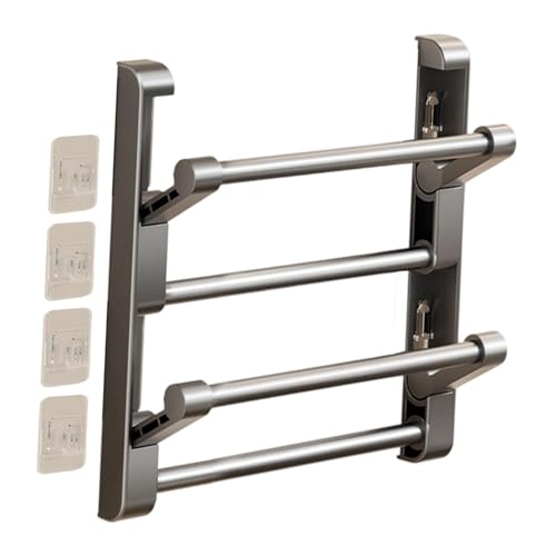 LOVIVER Scarpiera da parete, pieghevole, in alluminio, facile da installare, a 2 livelli, organizer per scarpe da appendere alla porta, armadio, bagno, 30 Cm