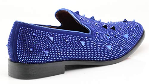 Image of SPK24 Men Vintage Spikes Sparkle Formal Tuxedo Stage Fashion Slip On Loafer Dress Shoes