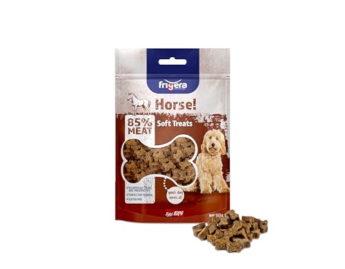 Frigera Semi-Moist Soft Treats Sin Gluten High Meat Caballo 165g – Snacks Blandas para Perros, Deliciosa Recompensa para el Entrenamiento y Entre Comidas, Producido en Bélgica