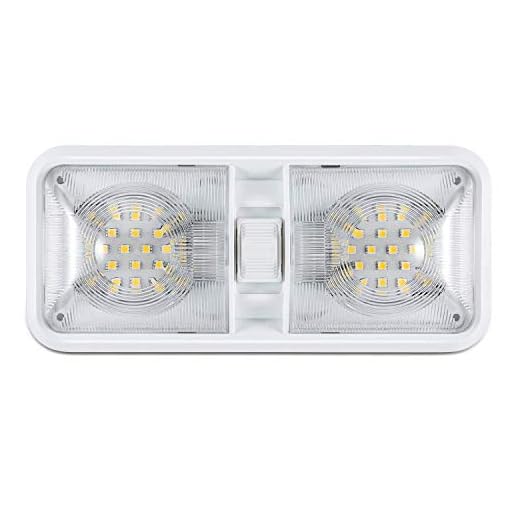 Kohree lámpara LED 12 V Bombilla lámpara de techo para coche luz blanca luz interior para vehículo barco 48 x 5050SMD con interruptor on/off interruptor