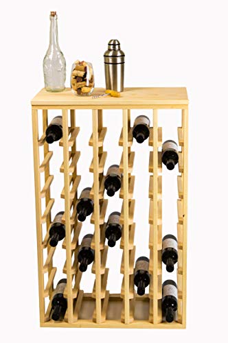 Soporte para 40 botellas de vino de mesa, pino miniatura 4