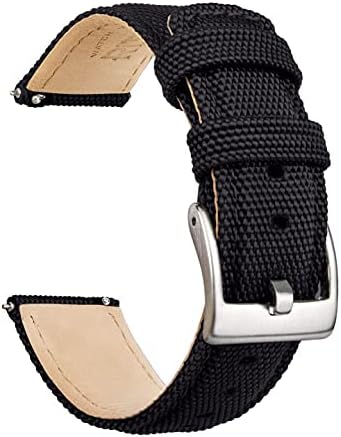 Christmas Gift Sailcloth Watch Band Quick Release Watch Strap Compatible with Samsung Galaxy Watch 6 Classic 43mm 47mm 40mm 44mmTimex / Seiko / Fossil / Citizen for Men Women, White Elephant Gifts, Stocking Stuffers for Men