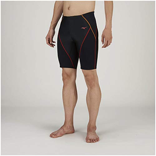 MIZUNO フィットネス水着 ジム用 メンズ BGスイムハーフスパッツ N2JB912196 サイズ:L ブラック×レッド