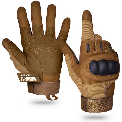 TitanOPS Tactical Gloves for Men - Full Finger Airsoft Gloves with Touch Screen Sensitive Knuckles - Sharp Resistant Microfiber Leather Nylon - Suitable for Hunting, Cycling, and Outdoor.
