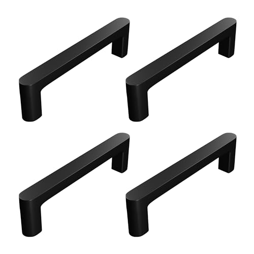 Image of Atlantic Cabinet Pull Handle Black Coated, Total Length 5.50 inch, Hole-to-Hole 128 mm, Pack of 4