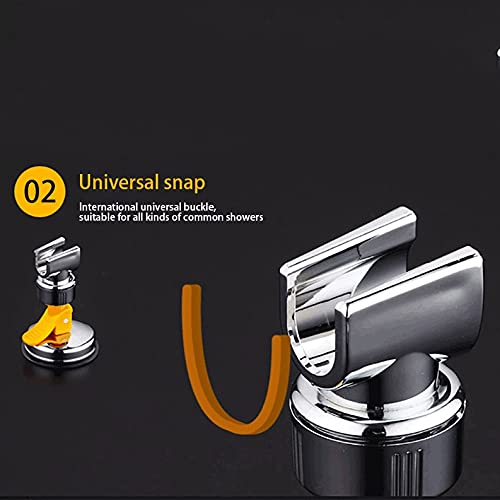 Soporte Universal para Cabezal de Ducha de Mano Ajustable para baño, Ventosa montada en la Pared, Juego de Ducha Chapado Completo, rotación Estable