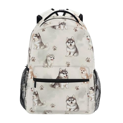 ALAZA Cute Husky Dog Kids School Backpack for Boys Girls Teens Bookbag Travel Daypack Bag 16 inch