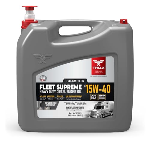 Triax Fleet Supreme 15W-40 API CK-4 Full Synthetic Heavy Duty Diesel Engine Oil | Moly Boron Friction Modified | Extended Drain (5 Gallon)