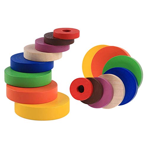 ASUYOERU Quebra-cabeça de madeira empilhando Torre de Hanoi Kid brinquedos educativos matemáticos
