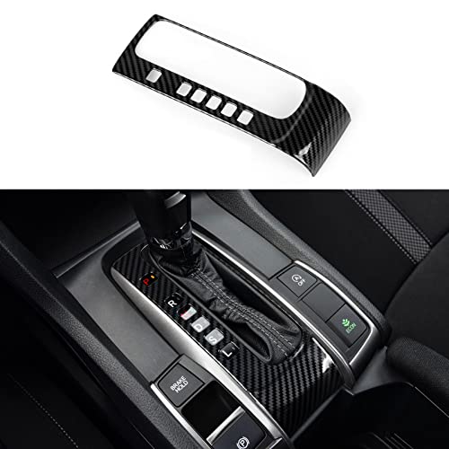Image of Gear Shift Panel Decals for Honda Civic 2016 2017 2018 2019 2020 2021 10th Gen Accessories ABS Carbon Fiber Interior Stickers