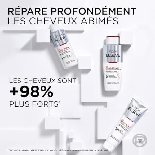 L'Oréal Paris - Routine Capillaire Réparatrice pour Cheveux Abîmés & Sur-Sollicités - Pré-Shampooing + Shampooing + Démêlant - Complexe à l'Acide Citrique - Elseve Pro Bond Repair - 3 Produits – Image 4