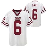 Jaxson Dart New York Giants #6 Youth 4-18 White Jersey - X-Large 14/16