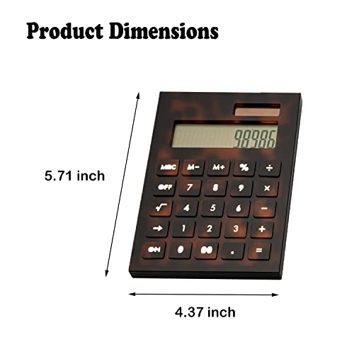 Calculator Leopard, Solar Power Acrylic Slim Calculator With Large Lcd Display And Stand, 12 Digits Handheld Desktop Calculator For Office, School, Financial Accounting Business #TOP2
