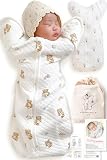 [Coperta] あったかキルトスワドル スワドル おくるみ 冬用 新生児 【IHDI認証済 キルティング仕様】 コペルタ ベビー用品 出産祝い (くまとおもちゃ, Medium)