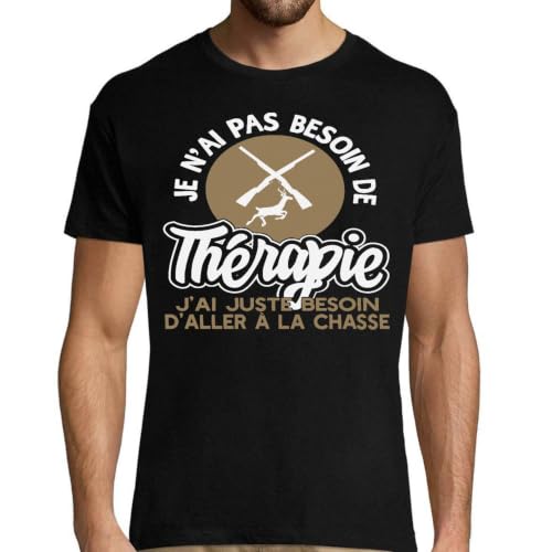 T-shirt homme chasse original rigolo en coton respirant et haute tenue pour papa chasseur