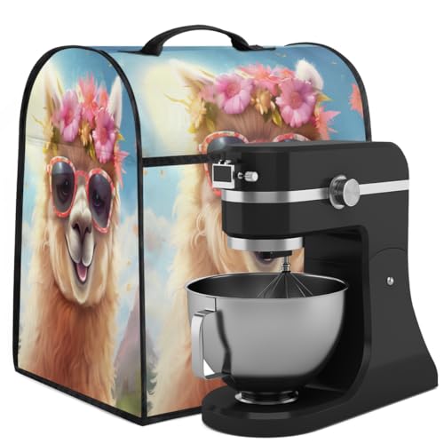 Coffee Maker Cover Flower Alpaca Kitchen Appliance Covers Small Appliance Covers Blender Cover Juicer Cover Dust Covers for Kitchen Appliances with Top Handle and Pockets,Washable,C723