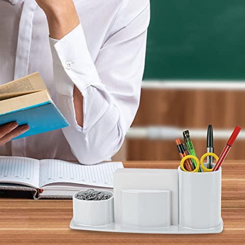 Porta Lápis Clips e Papel Lembrete Millennium (Papel Branco Incluso), Acrimet, (Cor Branco)