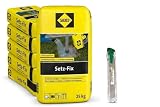 DEKO IM TREND Setz-Fix Schnellbeton 6x 25 kg inkl. Sacköffner | Blitzbeton härtet in 5 Min | Montagebeton für Zaunpfähle, Pfosten & Fundamente | Grau, frostbeständig, Innen & Außen