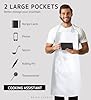 Syntus 2 Pack Adjustable Bib Apron Thicker Version Waterdrop Resistant with 2 Pockets Cooking Kitchen Aprons for Women Men Chef, White & Black #3